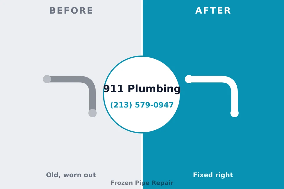 Before and after: plumbing repair Crestwood, MO
